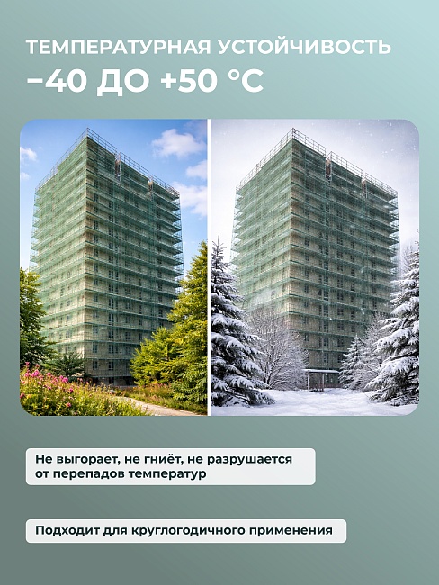 Сетка фасадная затеняющая Промышленник зеленая 30-35% 6х30 м фото 6