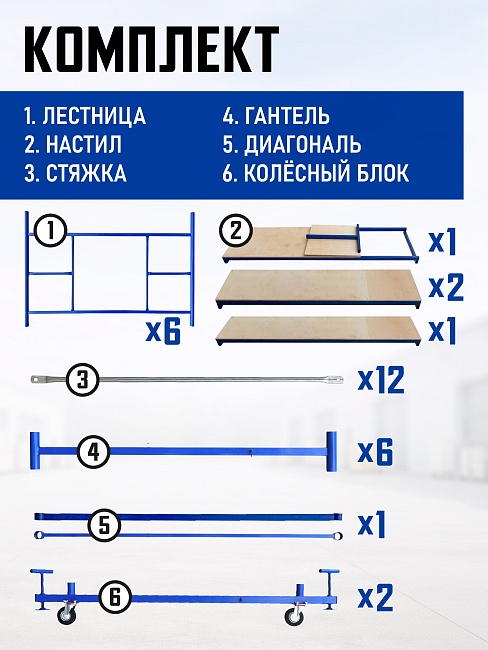 Вышка-тура Промышленник ВСП ПРОМ 2.0х2.0, 4.0 м фото 4