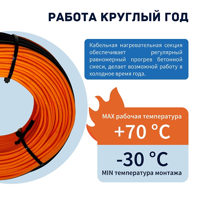 Кабель для прогрева бетона СТН 40КС-75 фото 4