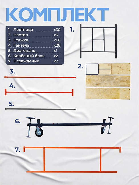 Вышка-тура TeaM ВСП 1.6х2.0, 18.4 м фото 4